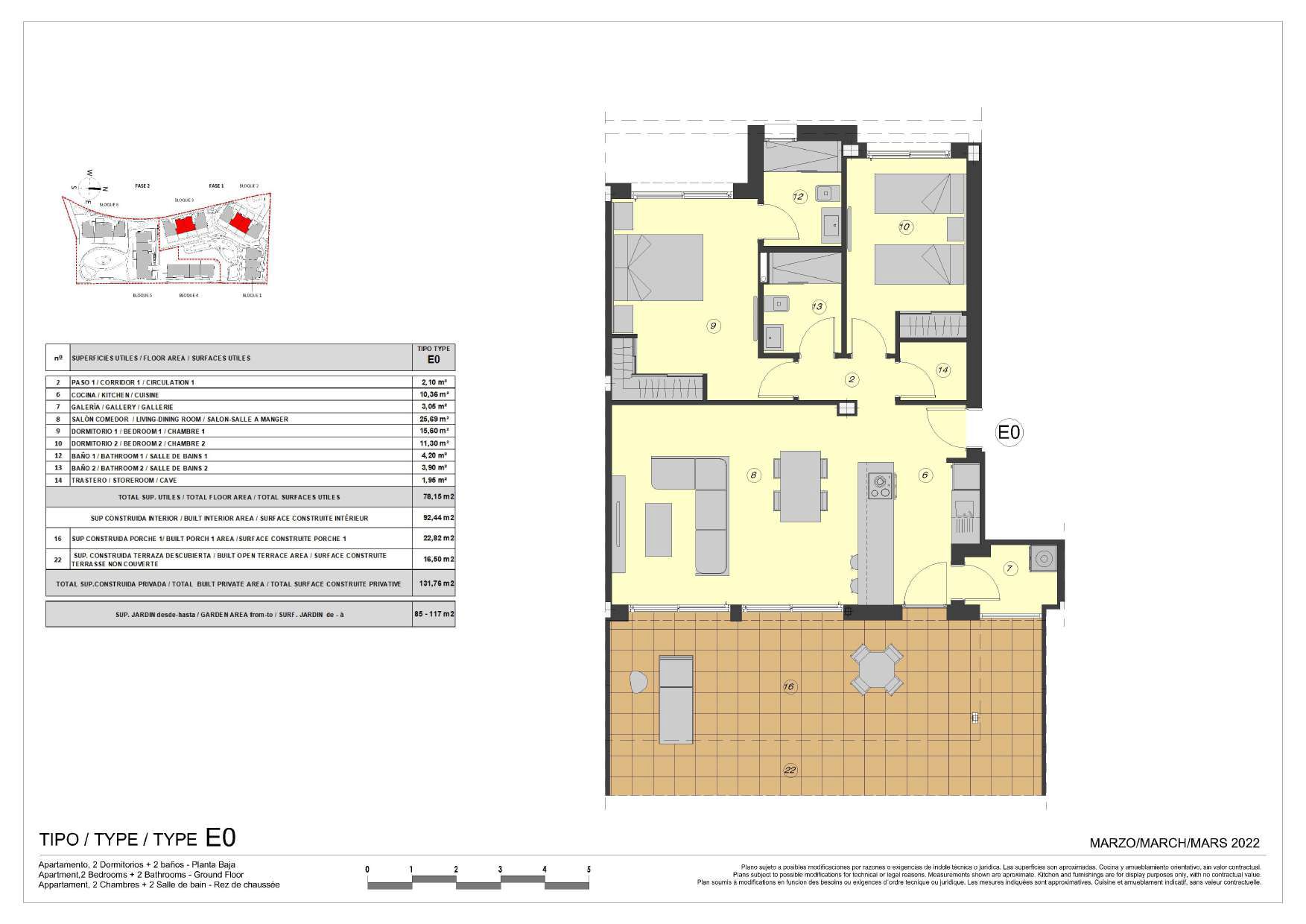2 Bedroom Garden Apartment Floor Plan